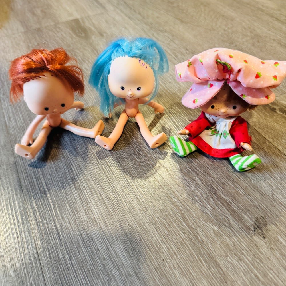 Vintage 1979 Strawberry Shortcake Blueberry Muffin American Greetings Doll Lot 3
